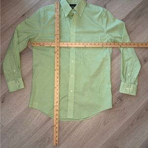 Lauren Ralph Lauren Black Label Lime Green Gingham Long Sleeve Button Down Shirt